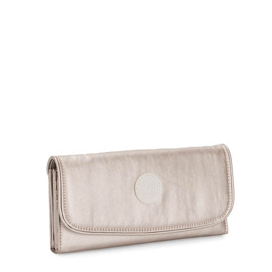 Kipling Money Land Metallic Snap Wallet Pung Beige | DK 2177TC